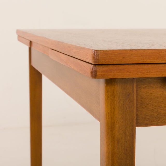 1960s Small Danish Extension Table in Teak, 1970s For Sale - Image 5 of 10