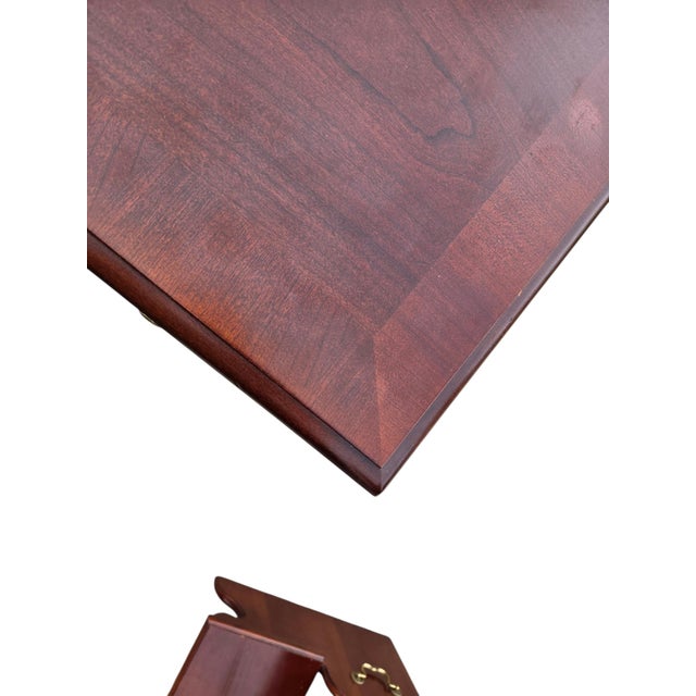 1990s Thomasville Collectors Cherry Bachelors Chest Nightstand Chippendale Tray For Sale - Image 15 of 15