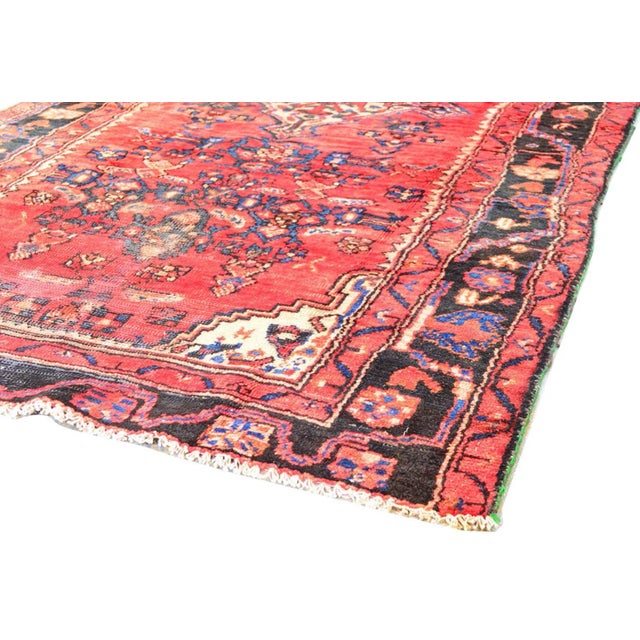Indian Vintage Lilian Lamb's Wool Area Rug, 3'11" X 6' 9", Red For Sale - Image 3 of 4