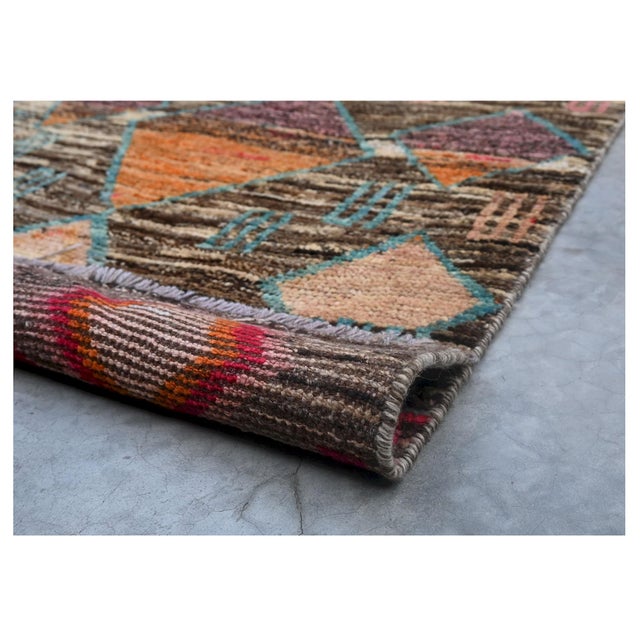 Afghan Tribal Rug with Multicolored Geometric Patterns, 2010s For Sale - Image 9 of 10