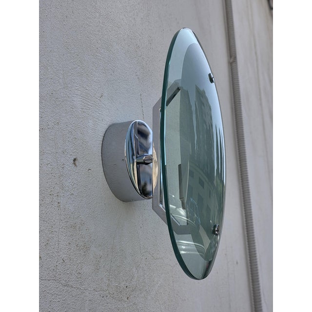 Metal Concave Oval Wall Lights in Green Crystal from Cristal Art Torino, 1960s, Set of 2 For Sale - Image 7 of 14
