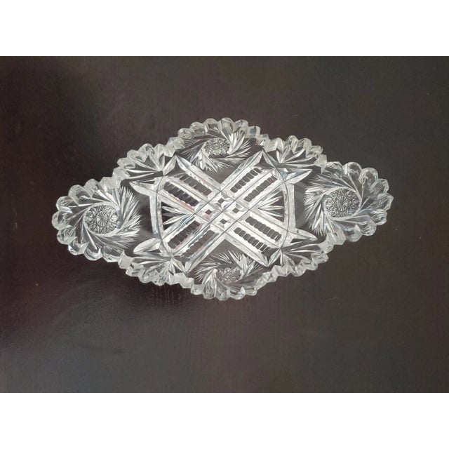 1930s Vintage Decorative Cut Style Crystal Dish For Sale - Image 10 of 11
