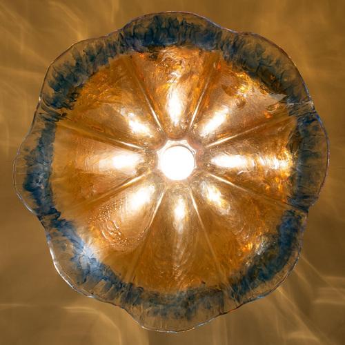 Murano Glass Flower Pendant Light attributed to Mazzega, 1970 For Sale - Image 12 of 14