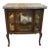 1900s Antique Oak Glass and Stone French Style Vitrine Cabinet With Velvet Interior For Sale
