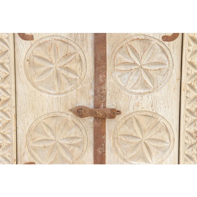 Ecru Small Bleached Wood Carved Nightstand For Sale - Image 8 of 9