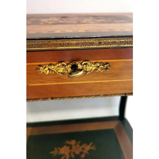 Wood Mid 19th Century Napoleon III Style French Dressing Table With Mirror and Faux Drawer For Sale - Image 7 of 12