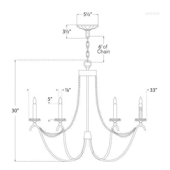 Transitional Chapman & Myers for Visual Comfort Signature Marigot Medium Chandelier in Rust & Antique-Burnished Brass with Tudor Brown Beaded Trim For Sale - Image 3 of 3
