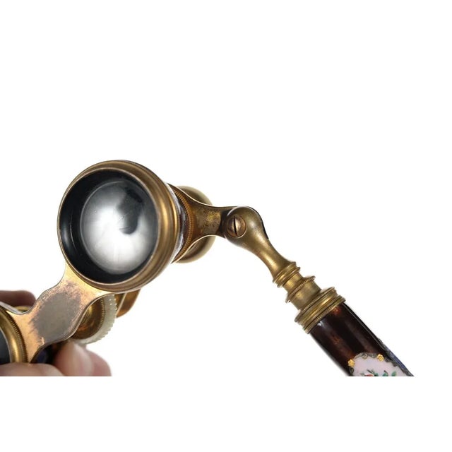 Antique 19th C French Enamel & Brass Opera Glasses For Sale In Los Angeles - Image 6 of 9