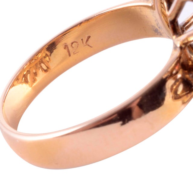 1950s Oval Opal Cocktail Ring Size 6.5 For Sale - Image 6 of 7