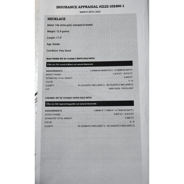 14kt White Gold and Diamond v-Shaped Herringbone Chain Necklace For Sale - Image 17 of 18