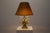 Table lamp depicting flowers and a sheaf of wheat, in brass and silver-plated metal, 1970s. Height with shade: 74 cm x...