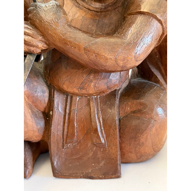 Antique Wood Carving of a Monkey in a Monk's Robe For Sale - Image 12 of 15
