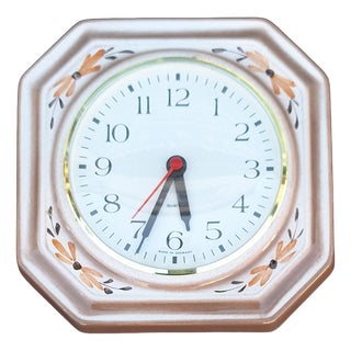 Vintage German Wall Clock with Beige-Brown Ceramic Case from Kienzle, 1995 For Sale