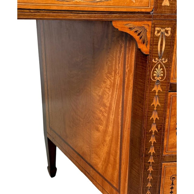 Kidney-Shaped Satinwood Desk from Edwards & Roberts, Late 19th Century For Sale - Image 6 of 15