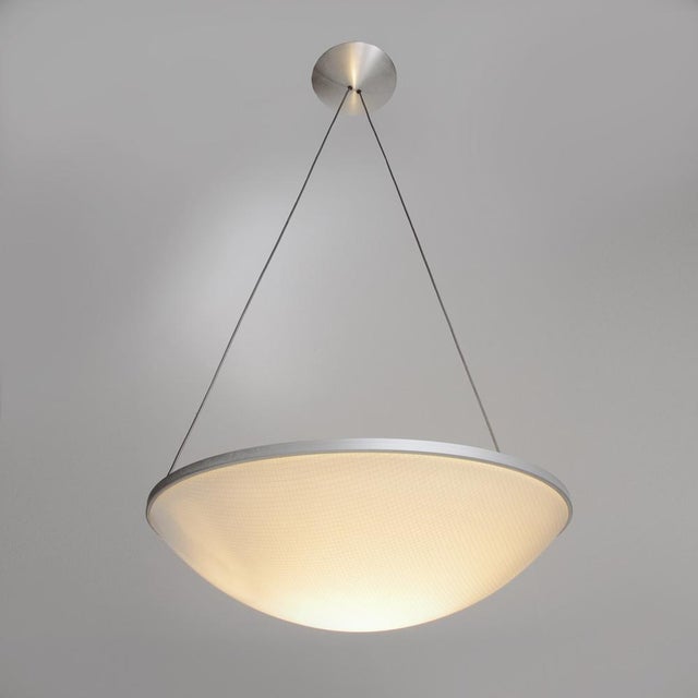 Trama chandelier produced by Luceplan, made in the 1980s based on a design by Luciano Balestrini and Paolo Longhi Shade...