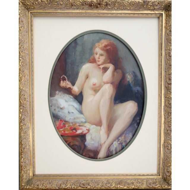 Mid 20th Century Joseph Tomanek, (Czechoslovakian/American 1889-1974) Oil on Artist Board "Nude With Red Hair" - Signed For Sale - Image 12 of 13