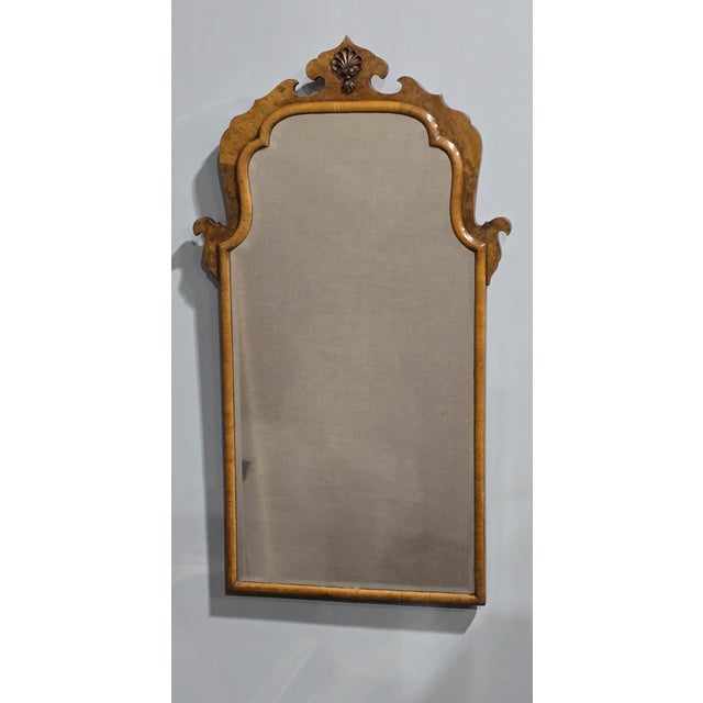 Queen Anne Burr Walnut Wall Mirror, 1920 For Sale - Image 3 of 9