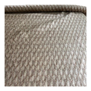 Venetian Fortuny Piumette Fabric in Warm French Brown and Gold For Sale