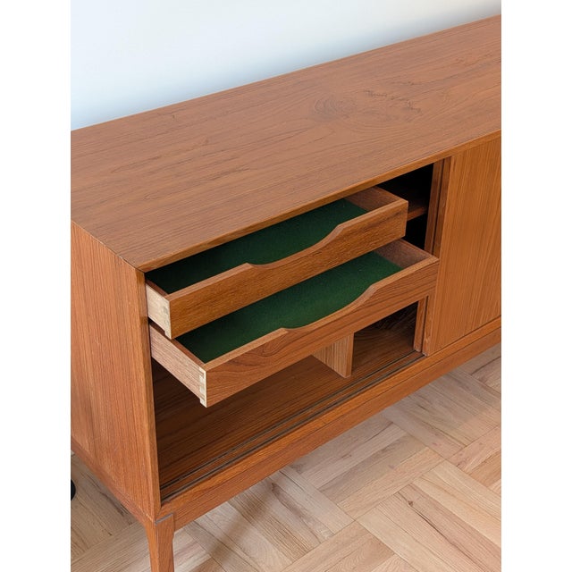 Mid-Century Modern Gorgeous Mid-Century Danish Teak Credenza Attributed to Aksel Kjersgaard For Sale - Image 3 of 18
