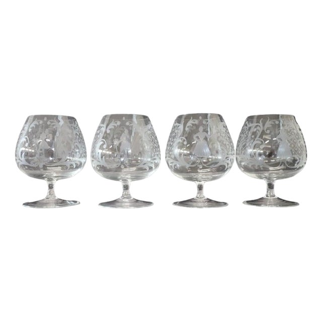 Venetian Cognac Glasses, Set of 4 For Sale