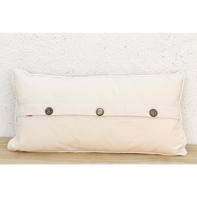 1980s Rohini Striped Mashru Lumbar Pillow For Sale - Image 5 of 6