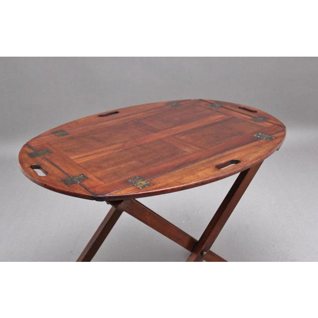 Brown 19th Century Mahogany Folding Butlers Tray on Stand, Set of 2 For Sale - Image 8 of 12