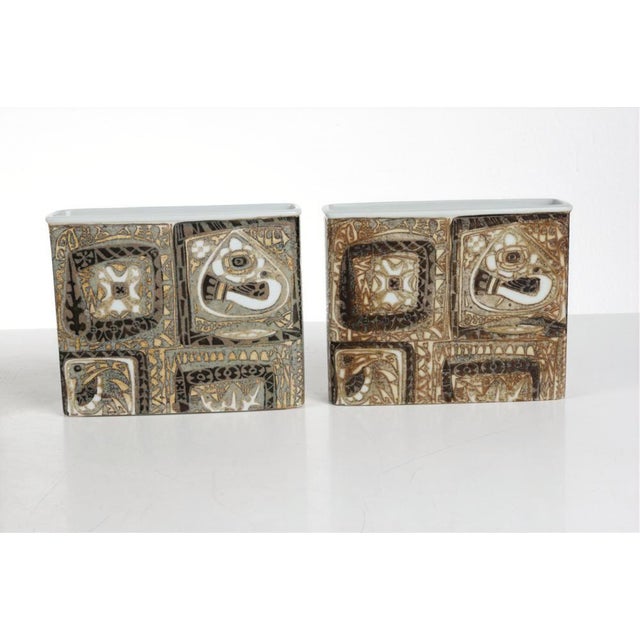 Mid-Century Modern 1960's Ceramic Vases by Nils Thorsson for Royal Copenhagen- Set of Four For Sale - Image 3 of 6