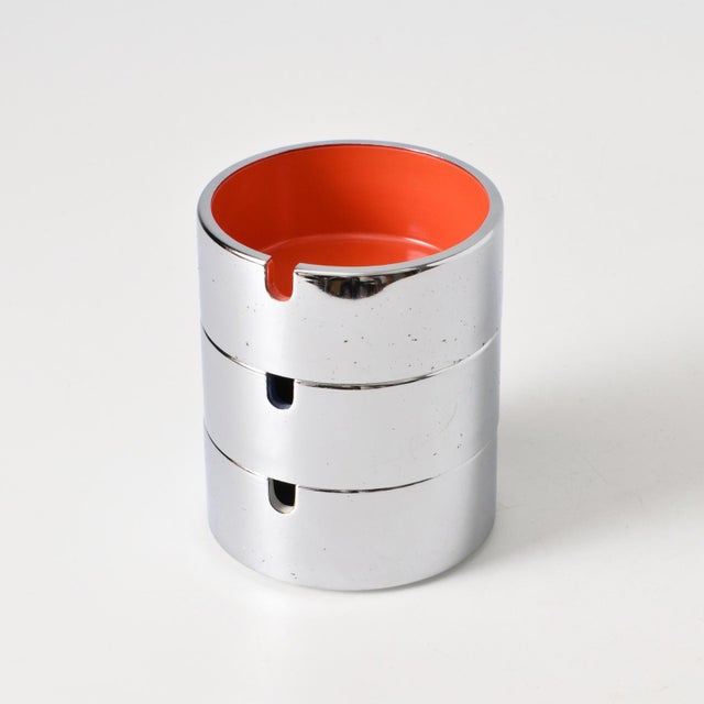 Metal Chromed Metal and Melamine Ashtrays in the style of Isamu Kenmochi, 1970s, Set of 3 For Sale - Image 7 of 8