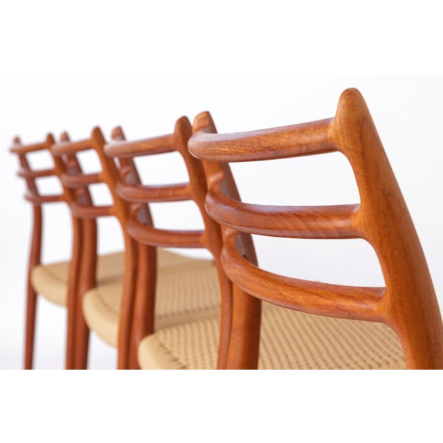 Wood Vintage Danish Model 78 Dining Chairs in Teak by Niels Otto Møller for J.L. Møllers, 1970s, Set of 4 For Sale - Image 7 of 11