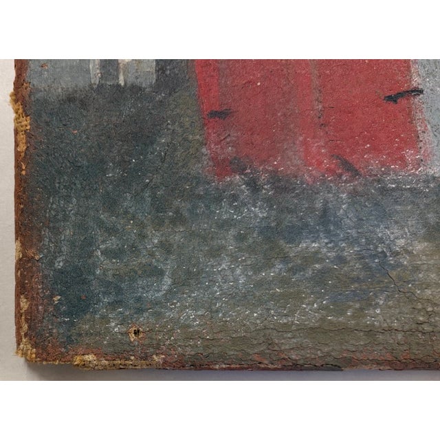 Antique Folk Art Barn Painting - Maine For Sale In New York - Image 6 of 7