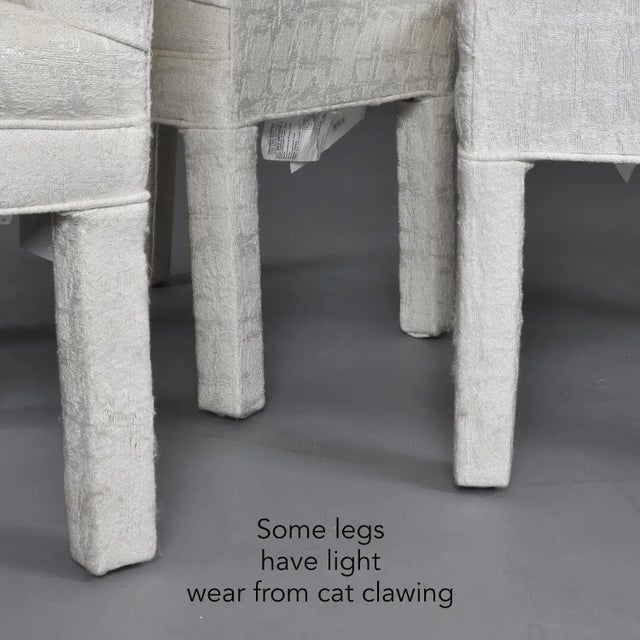 6 White Upholstered High Back Parsons Dining Chairs For Sale - Image 17 of 17