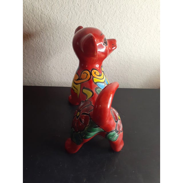 Gorgeous Mexican Folk Talavera Art Doggie Figurine. For Sale - Image 4 of 7