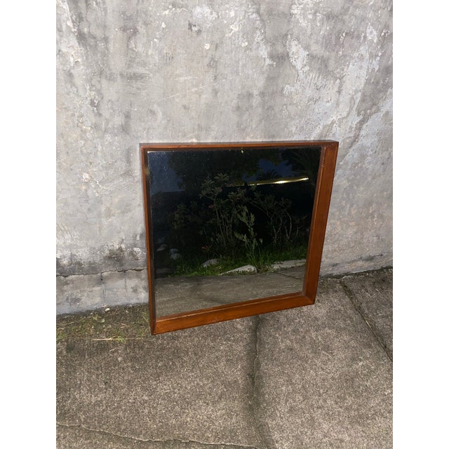Danish Modern Shadow Box Wall Mirror Teak by Pedersen & Hansen. For Sale In Miami - Image 6 of 12