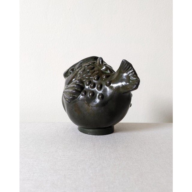 Vintage Art Deco Fish Vase in Patinated Metal by Just Andersen, 1930s For Sale - Image 3 of 7