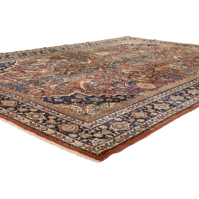 90061 Antique Persian Mahal Rug, 07'00 x 10'05. The Noble Haven: Late 19th Century Persian Mahal Masterpiece of Refined...