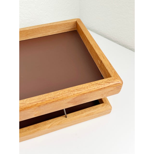Mid-Century Oak Desktop Paper & File Organizer For Sale In Sacramento - Image 6 of 8