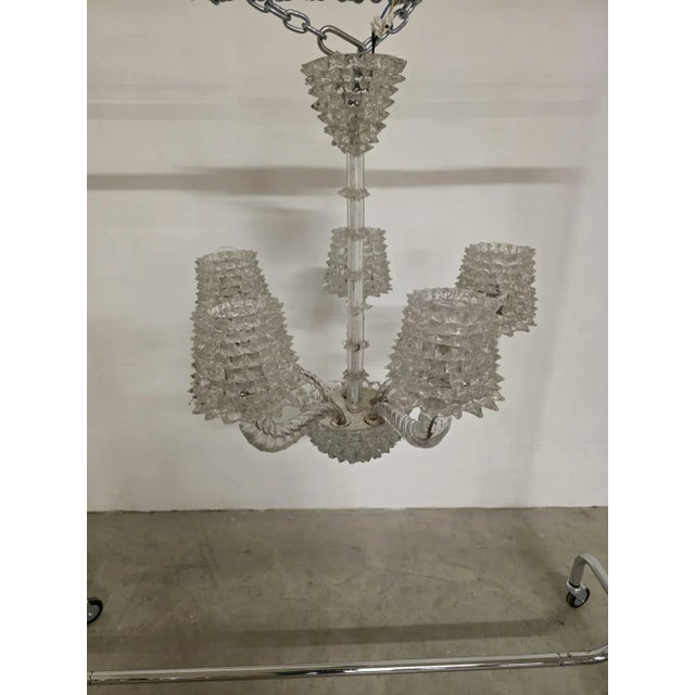 Five-Light Chandelier in Rostral Glass by Barovier & Toso, 1940s For Sale - Image 8 of 18
