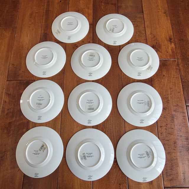 Kate Spade Lenox Gramercy Park Dessert Plates Set of 11 Geometric Pattern For Sale - Image 9 of 9
