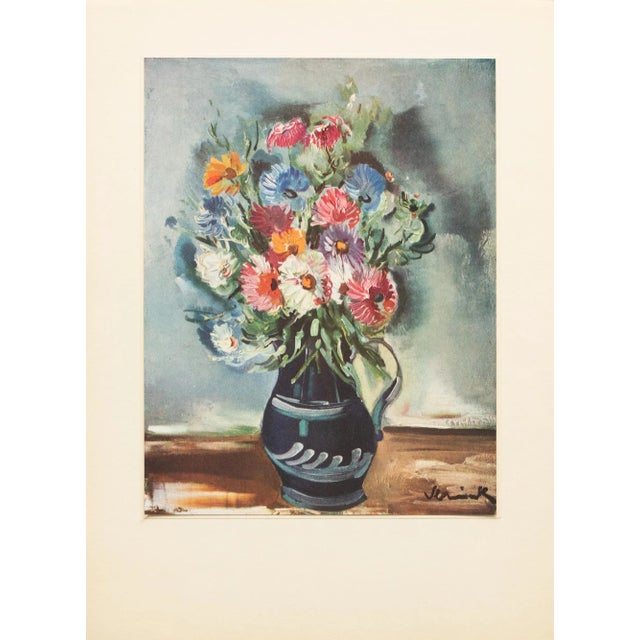 French 1940s After Maurice Vlaminck "Flowers", First Edition Period Swiss Offset Lithograph For Sale - Image 3 of 7