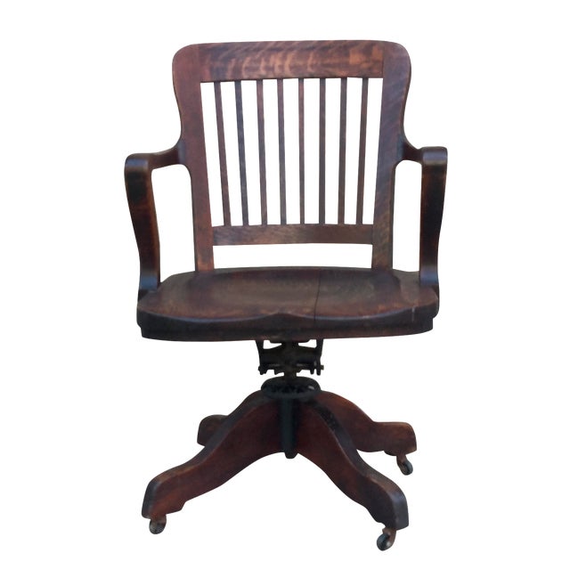 Milwaukee Chair Company Oak Office Chair | Chairish