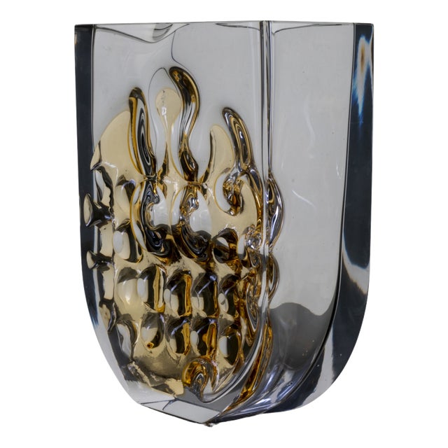 Large Cut-Glass Vase by Ladislav Oliva for Exbor, 1970 For Sale