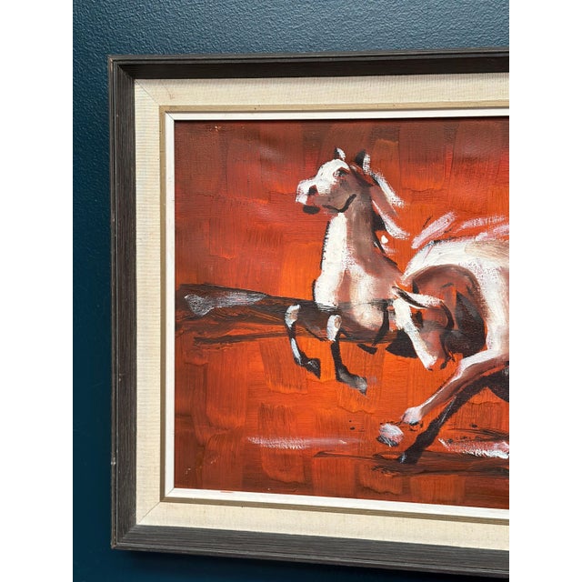 Scandinavian Artist, Trio Horses, 1960s, Oil on Canvas, Framed For Sale - Image 10 of 15