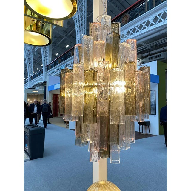 Chandelier with Glass Squared Elements from Simoeng For Sale - Image 10 of 11