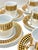 Vintage Porcelain Espresso Set With 18k Gold Harlequin Pattern & Greek Key Rim – 6 Cups & Saucers For Sale - Image 4 of 10