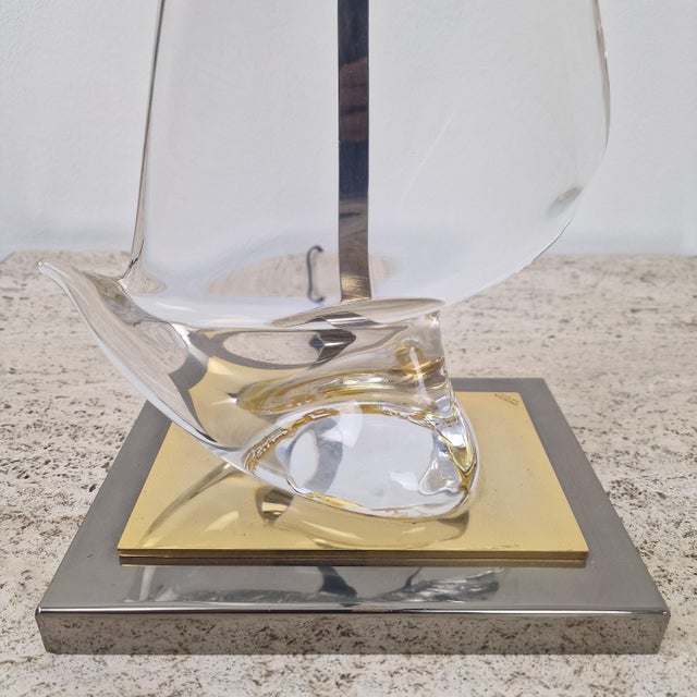 Vintage Hollywood Regency Glass Sailboat Table Lamp, Italy, 1970s For Sale - Image 10 of 18