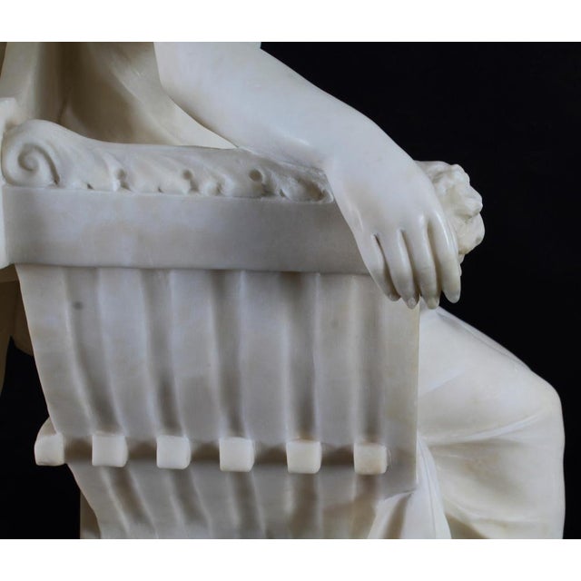 P. Emilio Fiaschi, The Artist's Muse, 19th Century, Large Alabaster Sculpture For Sale - Image 9 of 18