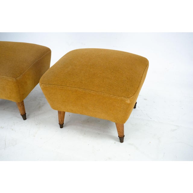 Mid-Century Italian Ottomans in the style of Gio Ponti, Italy, 1950s, Set of 2 For Sale - Image 13 of 14