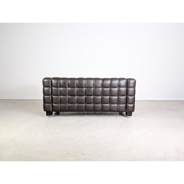 Brown Leather Sofa by Josef Hoffmann for Wittmann Kubus For Sale - Image 5 of 10