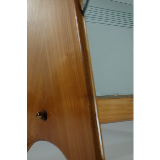 Mid-Century Modern Italian Design Wood Glass Magazine Rack, 1950s For Sale - Image 6 of 14