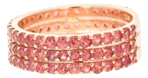 Roshe Jewels 2.50ct Natural Round Cut Red Sapphire Rose Gold Band Ring, Usa, Size 7